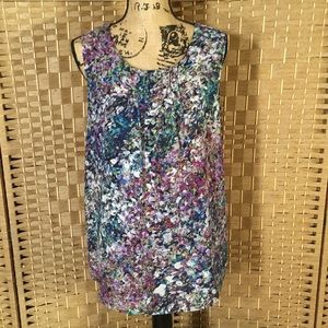 Coldwater Creek pintuck sheer lined sleeveless top